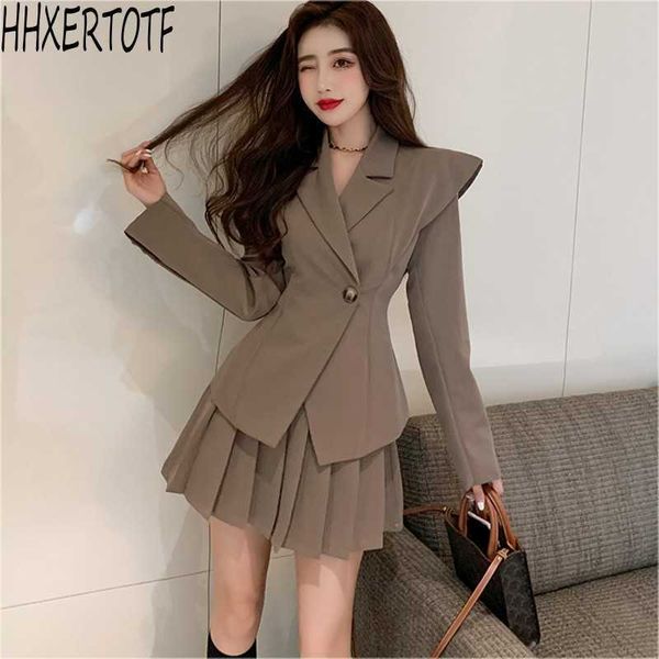 spring fashion temperament women 2 piece set long sleeve jacket coat+mini pleated skirt 210531, White
spring fashion temperament women 2 piece set long sleeve jacket coat+mini pleated skirt 210531, White