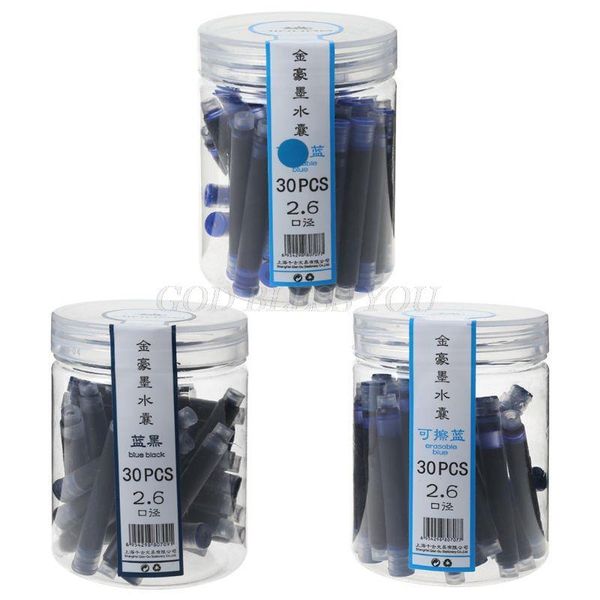 fountain pens 30pcs/lot jinhao 2.6mm caliber universal replaceable black and blue pen portable ink cartridge refills
fountain pens 30pcs/lot jinhao 2.6mm caliber universal replaceable black and blue pen portable ink cartridge refills