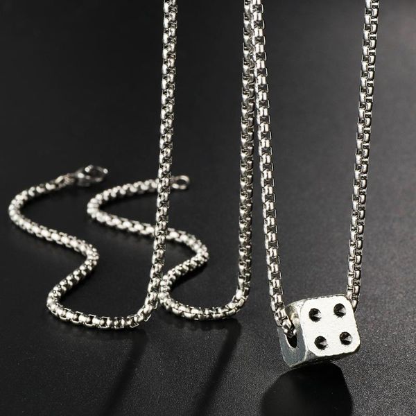 pendant necklaces fashion men's cool cube dice style silver color stainless steel long chain male lucky gifts for him jewelry
pendant necklaces fashion men's cool cube dice style silver color stainless steel long chain male lucky gifts for him jewelry