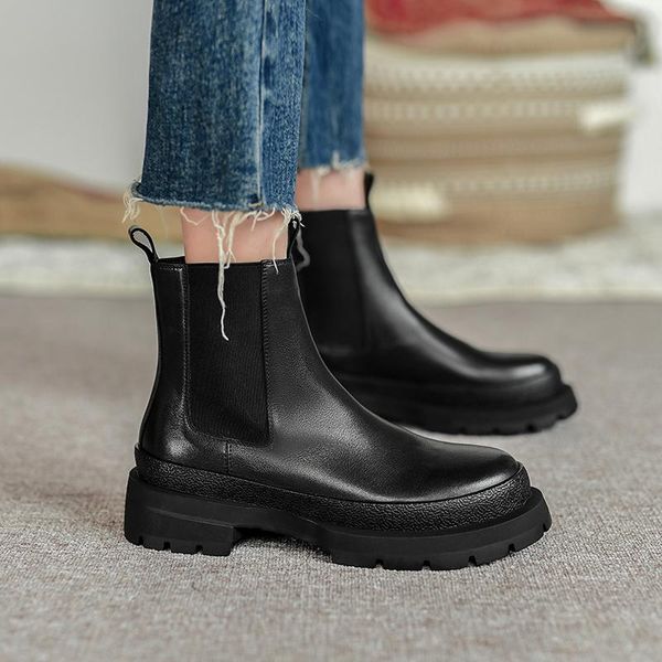 boots women shoes round toe platform genuine leather ankle for motorcycle girls womens heels, Black
boots women shoes round toe platform genuine leather ankle for motorcycle girls womens heels, Black