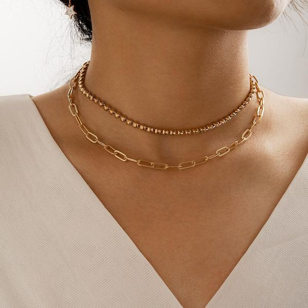 chokers huangtang 2021 punk double layer gold color beads clavicle chain for women minimalist metal necklace fashion jewelry, Golden;silver
chokers huangtang 2021 punk double layer gold color beads clavicle chain for women minimalist metal necklace fashion jewelry, Golden;silver