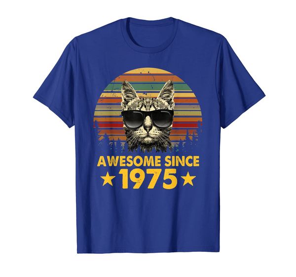 awesome since 1975 44th birthday gift cat lover, White;black 
awesome since 1975 44th birthday gift cat lover, White;black