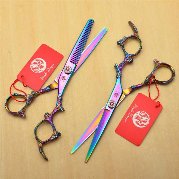 hair scissors 2pcs 6'' 17.5cm purple 440c professional human hairdressing shears cutting + thinning dragon carving z9005
hair scissors 2pcs 6'' 17.5cm purple 440c professional human hairdressing shears cutting + thinning dragon carving z9005