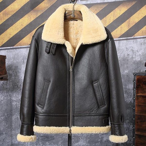 men's leather & faux mens black sheepskin shearling jacket b3 airforce flight coat short plus size thick fur
men's leather & faux mens black sheepskin shearling jacket b3 airforce flight coat short plus size thick fur