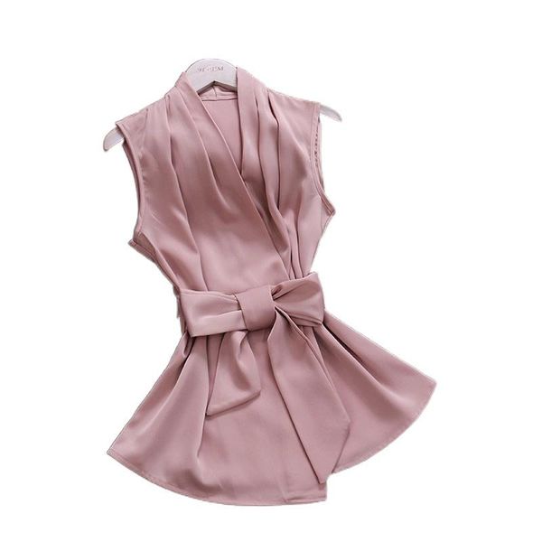 women's blouses & shirts 2021 summer sleeveless bow women lady lace up waist ops office solid satin silk, White
women's blouses & shirts 2021 summer sleeveless bow women lady lace up waist ops office solid satin silk, White