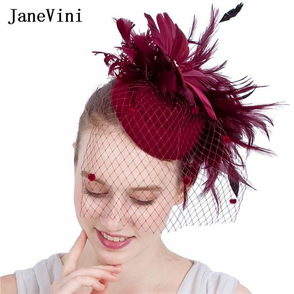 headpieces janevini elegant wedding burgundy flower hat feather fascinators face veils bridal fashion dinner party accessories bonnet voile, Silver
headpieces janevini elegant wedding burgundy flower hat feather fascinators face veils bridal fashion dinner party accessories bonnet voile, Silver