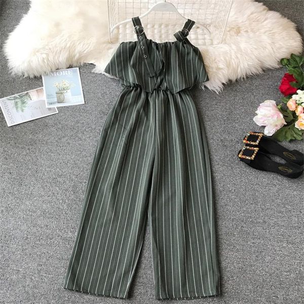 women's jumpsuits & rompers boho ruffles off shoulder spaghetti strap striped print jumpsuit casual women summer full length overalls l, Black;white
women's jumpsuits & rompers boho ruffles off shoulder spaghetti strap striped print jumpsuit casual women summer full length overalls l, Black;white