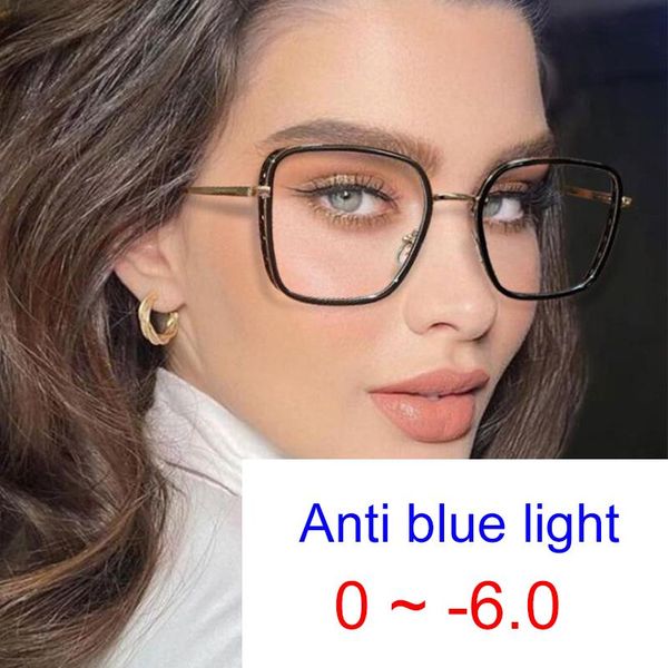 sunglasses finished myopia glasses for women blue light filter big square spectacle frames anti reflective prescription cons -1 -4., White;black
sunglasses finished myopia glasses for women blue light filter big square spectacle frames anti reflective prescription cons -1 -4., White;black