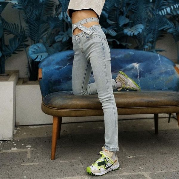 women's jeans streewear women waist belted female denim pants fashion spring 2021, Blue
women's jeans streewear women waist belted female denim pants fashion spring 2021, Blue