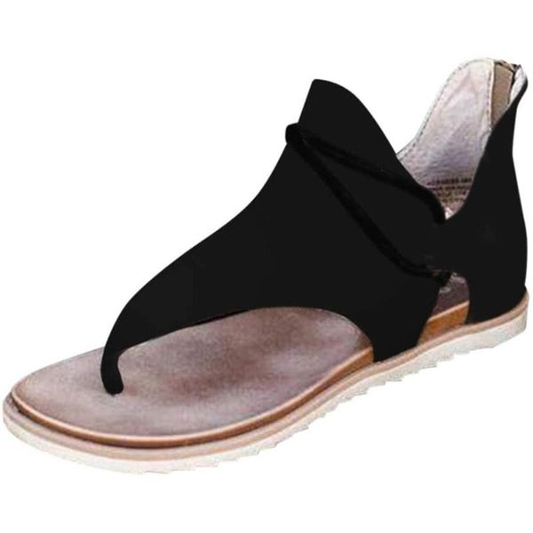sandals women flat wear-resistant non-slip soles soft breathable back zipper open toe casual for summer beach, Black
sandals women flat wear-resistant non-slip soles soft breathable back zipper open toe casual for summer beach, Black