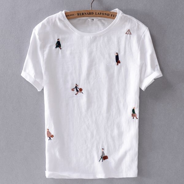 2021 new summer casual trend men's linen short-sleeved t-shirt white comfortable brand shirt men fashion t shirts male camisa vikl
2021 new summer casual trend men's linen short-sleeved t-shirt white comfortable brand shirt men fashion t shirts male camisa vikl