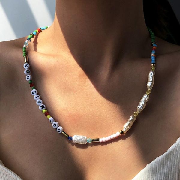 chains bohemian style pearl necklace alloy rice bead imitation crystal resin lady necklaces for accessories, Silver
chains bohemian style pearl necklace alloy rice bead imitation crystal resin lady necklaces for accessories, Silver