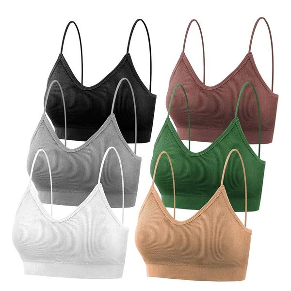 gym clothing 6 pieces sports bra sleep party sets women's underwear v neck seamless padded camisole bandeau comfortable, White;black
gym clothing 6 pieces sports bra sleep party sets women's underwear v neck seamless padded camisole bandeau comfortable, White;black