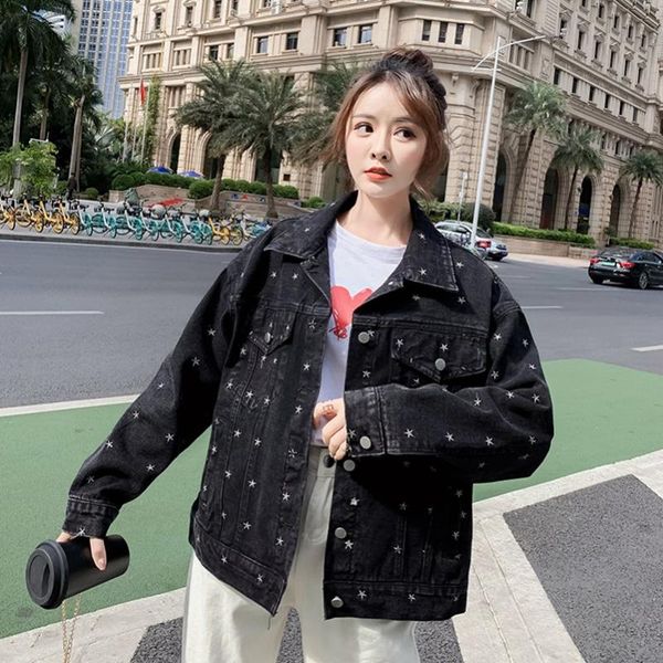 women's jackets sexemara fashion spring the wild loose star embroidery denim jacket, Black;brown
women's jackets sexemara fashion spring the wild loose star embroidery denim jacket, Black;brown