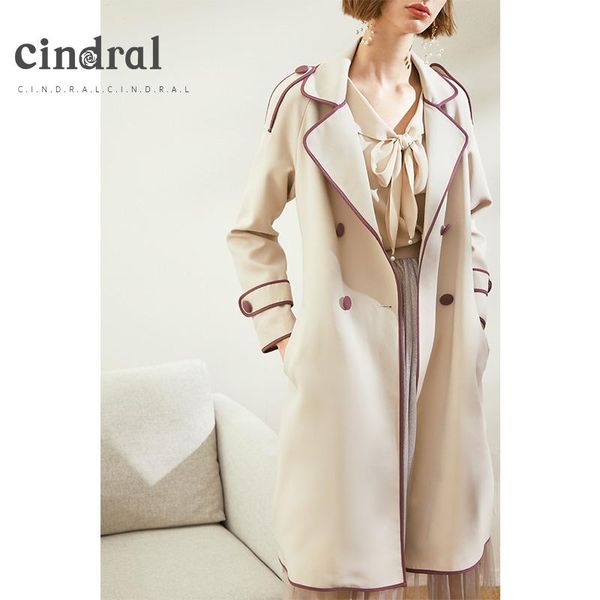 women's trench coats 2021 spring windbreaker mid-length stitching large lapel double-breasted jacket drape fashion, Tan;black
women's trench coats 2021 spring windbreaker mid-length stitching large lapel double-breasted jacket drape fashion, Tan;black