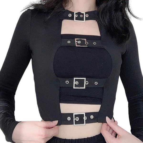 women's blouses & shirts women hollow out crop , long sleeve crew neck solid color slim fit tee shirt with buckle, White
women's blouses & shirts women hollow out crop , long sleeve crew neck solid color slim fit tee shirt with buckle, White