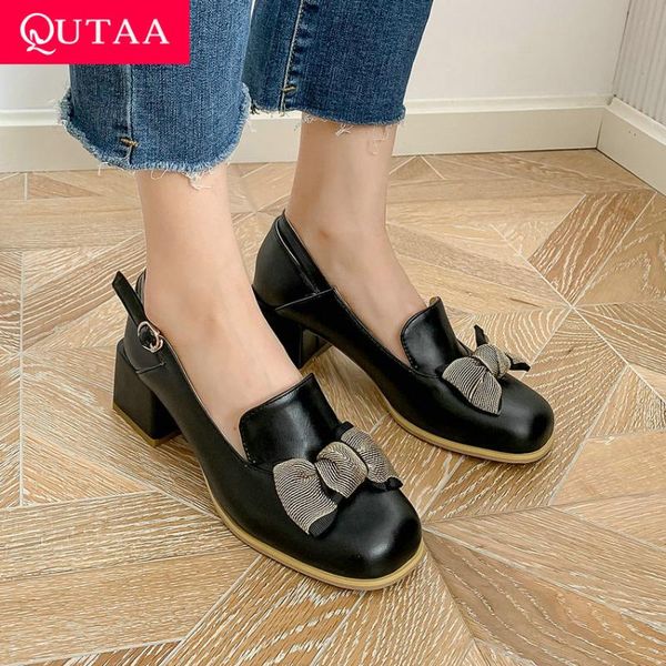 dress shoes qutaa 2021 bowknot square toe female fashion high heels spring autumn pu leather buckle basic women big size 34-43, Black
dress shoes qutaa 2021 bowknot square toe female fashion high heels spring autumn pu leather buckle basic women big size 34-43, Black