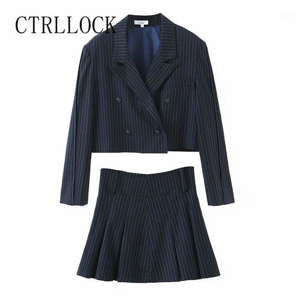 two piece dress ctrllock preppy style striped one button suit jacket women pleated a-line mini skirt fashion girl two-piece set, White
two piece dress ctrllock preppy style striped one button suit jacket women pleated a-line mini skirt fashion girl two-piece set, White