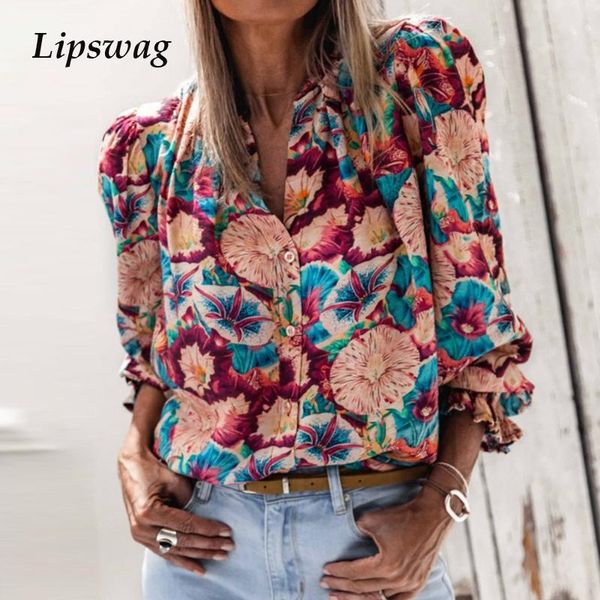 elegant floral print shirt blouse women casual long sleeve loose office lady 2021 autumn v-neck streetwear blusa mujer, White
elegant floral print shirt blouse women casual long sleeve loose office lady 2021 autumn v-neck streetwear blusa mujer, White