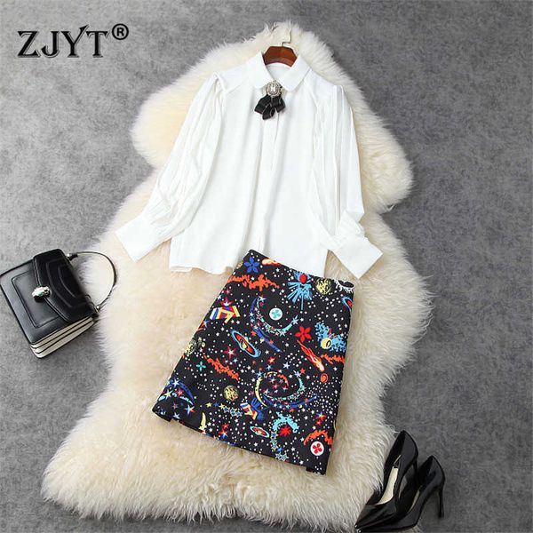 spring runway outfits women bowknot white chiffon blouse and print skirt suit set elegant lady sweet vintage party twinset 210601
spring runway outfits women bowknot white chiffon blouse and print skirt suit set elegant lady sweet vintage party twinset 210601
