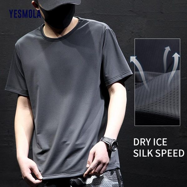 men's t-shirts yesmola ice silk mesh t shirt summer men breathable short sleeve quick dry t-shirt trainer running tshirt, White;black
men's t-shirts yesmola ice silk mesh t shirt summer men breathable short sleeve quick dry t-shirt trainer running tshirt, White;black
