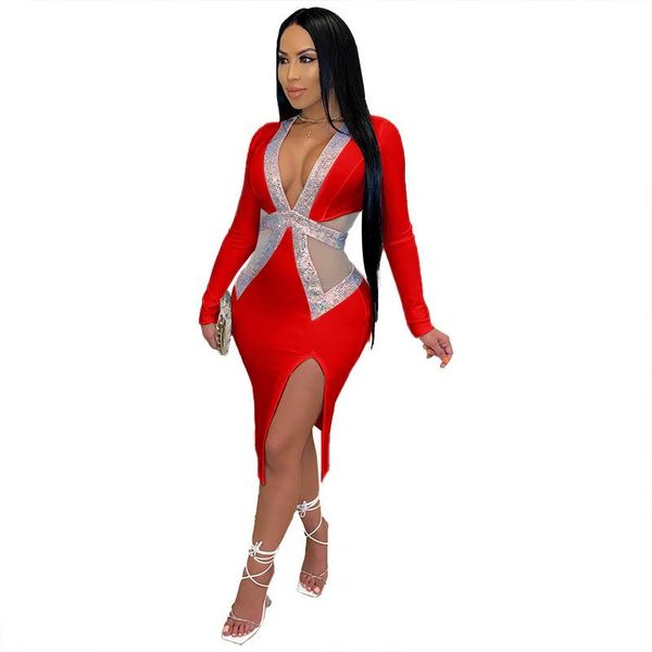 casual dresses long sleeve deep v neck bodycon party dress for women waist see-through mesh design rhinestone irregular split, Black;gray
casual dresses long sleeve deep v neck bodycon party dress for women waist see-through mesh design rhinestone irregular split, Black;gray