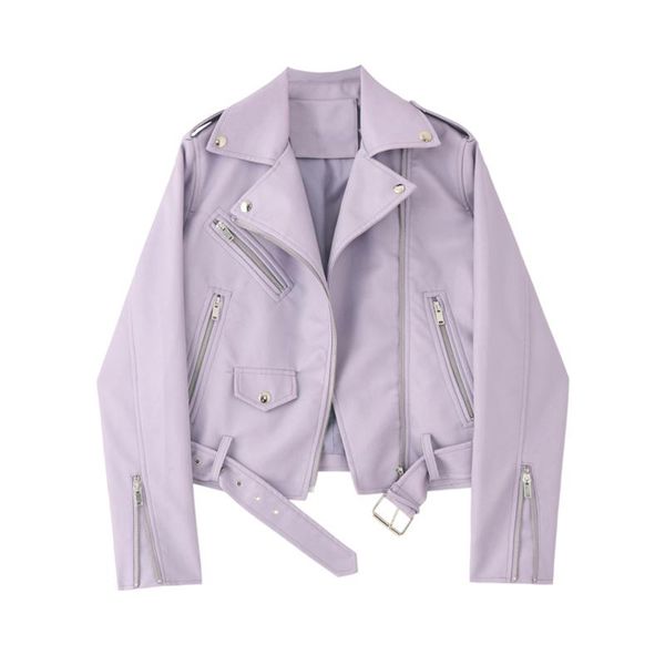 women's leather & faux deat 2021 autumn winter women fashion lapel long sleeve multi zipper purple motorcycle style short jacket rd041, Black
women's leather & faux deat 2021 autumn winter women fashion lapel long sleeve multi zipper purple motorcycle style short jacket rd041, Black