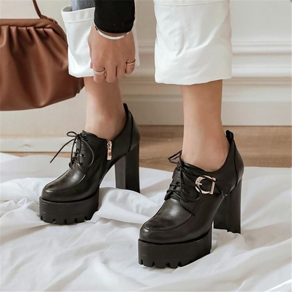 dress shoes pxelena 2021 spring vintage women punk rock gothic pumps chunky block square high heels platform lace up buckle plus size, Black
dress shoes pxelena 2021 spring vintage women punk rock gothic pumps chunky block square high heels platform lace up buckle plus size, Black
