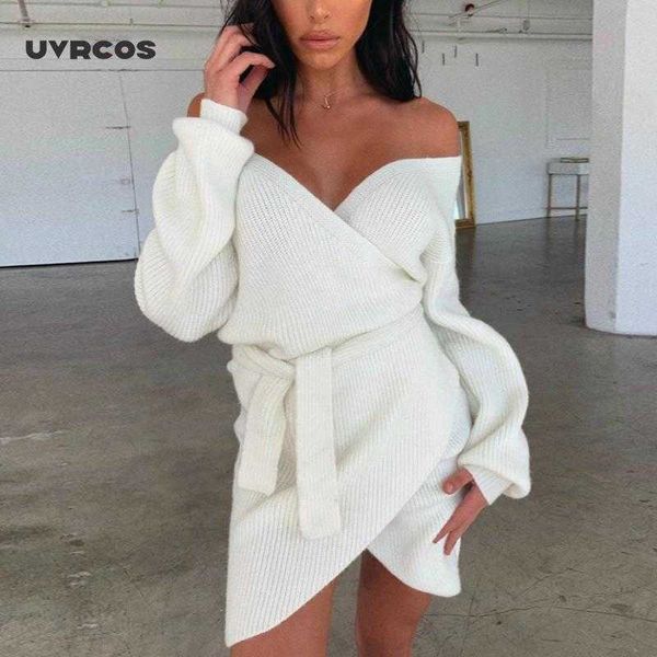 v neck tunic sweater dress autumn long sleeve lace up wrap dresses ladies casual mini knitted winter dress 210712, Black;gray
v neck tunic sweater dress autumn long sleeve lace up wrap dresses ladies casual mini knitted winter dress 210712, Black;gray