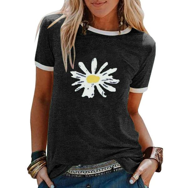 women's t-shirt short-sleeved flower pattern printed pullover basic casual o-neck loose shirt streetwear 2021, White
women's t-shirt short-sleeved flower pattern printed pullover basic casual o-neck loose shirt streetwear 2021, White