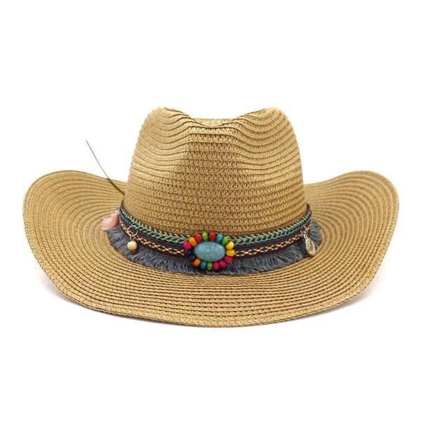 wide brim hats sun hat for women summer trend personality western cowboy straw outdoor beach sunscreen hz103, Blue;gray
wide brim hats sun hat for women summer trend personality western cowboy straw outdoor beach sunscreen hz103, Blue;gray