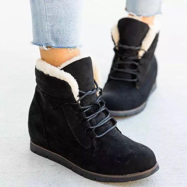 boots winter snow women wedges high heels ankle lace up keep warm plush platform ladies cotton shoes, Black
boots winter snow women wedges high heels ankle lace up keep warm plush platform ladies cotton shoes, Black