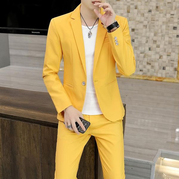 men's suits & blazers dyb&zacq brand suit men casual solid color slim 2021 spring yellow teenager jacket and autumn, White;black
men's suits & blazers dyb&zacq brand suit men casual solid color slim 2021 spring yellow teenager jacket and autumn, White;black