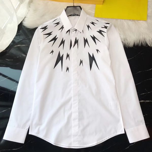 2021 new de algodo dos homens vestido camisa masculina listrado relmpago impresso alta qualidade magro ajuste camisas casuais dy2291 5aec, White;black
2021 new de algodo dos homens vestido camisa masculina listrado relmpago impresso alta qualidade magro ajuste camisas casuais dy2291 5aec, White;black