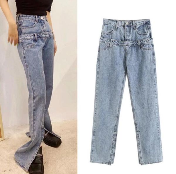 fashion women high-waist jeans for women side split jeans vintage female denim pants 2021 female denim trousers p2409, Blue
fashion women high-waist jeans for women side split jeans vintage female denim pants 2021 female denim trousers p2409, Blue