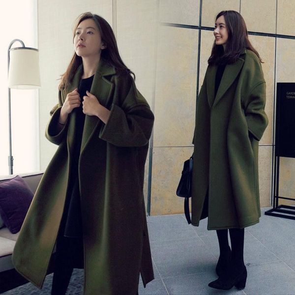 women's trench coats autumn and winter woolen coat thickened large loose medium long wear, Tan;black
women's trench coats autumn and winter woolen coat thickened large loose medium long wear, Tan;black