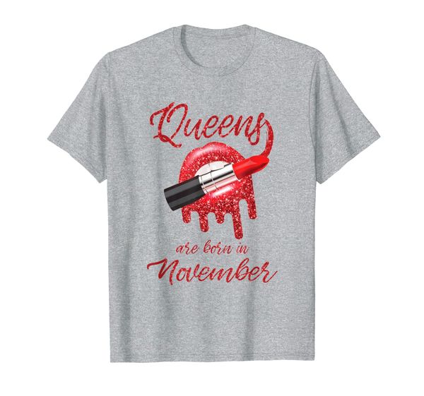queens are born in november t-shirt girl birthday gift, White;black