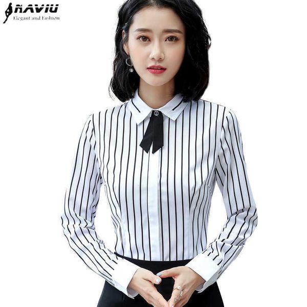 striped shirt female autumn ladies temperament elegant bow tie slim long sleeve blouses professional business plus size 210604, White
striped shirt female autumn ladies temperament elegant bow tie slim long sleeve blouses professional business plus size 210604, White