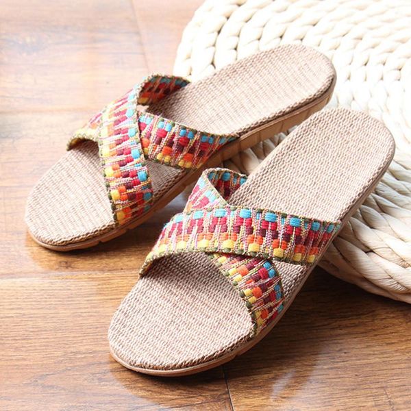 slippers 2021 summer linen women cross type, indoor non-slip home rainbow light and comfortable, Black
slippers 2021 summer linen women cross type, indoor non-slip home rainbow light and comfortable, Black