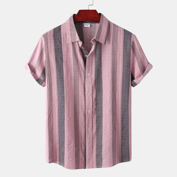 men's casual shirts 2021 streetwear summer fashion striped short-sleeved hawaiian button shirt men, White;black
men's casual shirts 2021 streetwear summer fashion striped short-sleeved hawaiian button shirt men, White;black