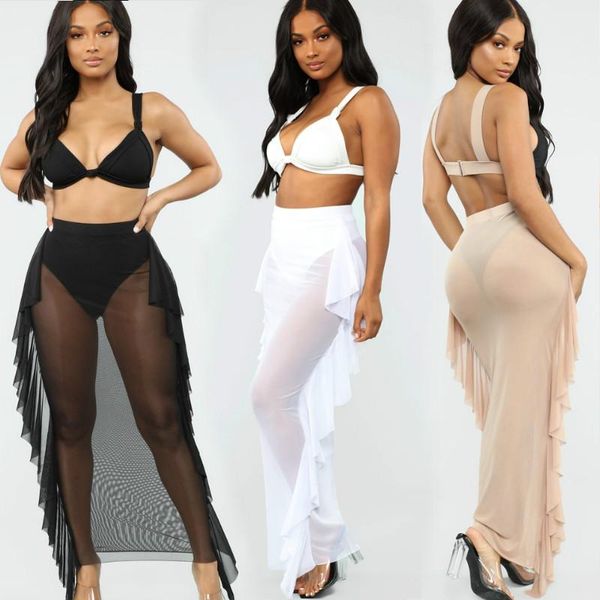 skirts 2021 mesh sheer maxi women summer transparent ruffles beach skirt see-through party long female clothes, Black
skirts 2021 mesh sheer maxi women summer transparent ruffles beach skirt see-through party long female clothes, Black