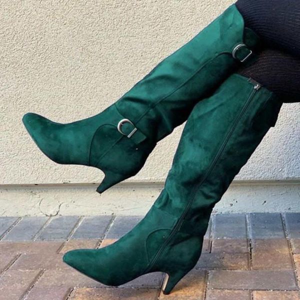 boots 2021 faux suede ladies knee high thick heel pointed toe pleated female winter large size 34-43, Black
boots 2021 faux suede ladies knee high thick heel pointed toe pleated female winter large size 34-43, Black