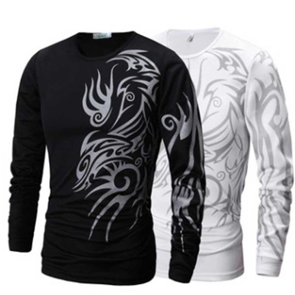 men's t-shirts spring and autumn men t shirt long sleeve dragon print round neck camiseta masculina fashion casual wear, White;black
men's t-shirts spring and autumn men t shirt long sleeve dragon print round neck camiseta masculina fashion casual wear, White;black