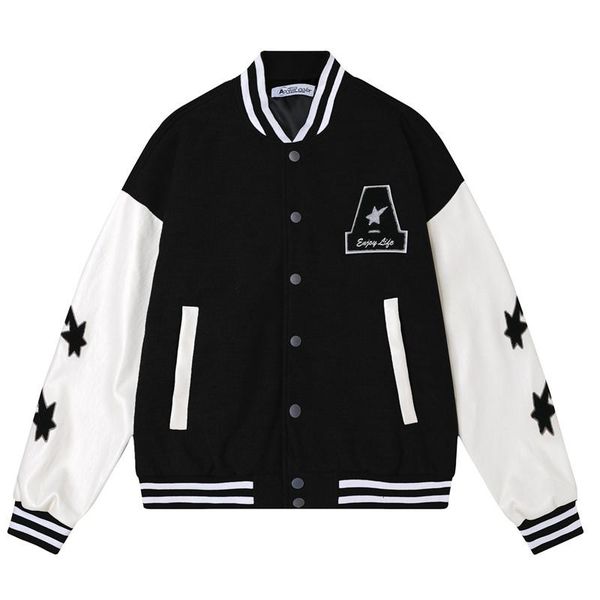 men's jackets harajuku baseball jacket men star letter embroidery patchwork varsity coat hip hop oversized streetwear casual college, Black;brown
men's jackets harajuku baseball jacket men star letter embroidery patchwork varsity coat hip hop oversized streetwear casual college, Black;brown