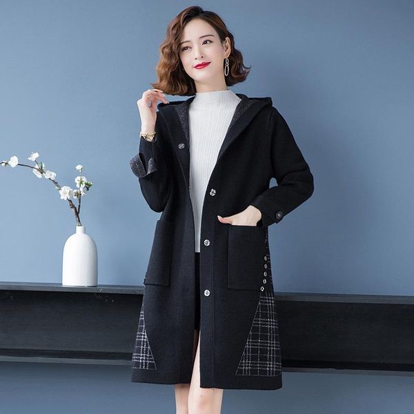 women's wool & blends 2021 winter korean black woolen hooded knitted cardigan coat loose imitation mink
women's wool & blends 2021 winter korean black woolen hooded knitted cardigan coat loose imitation mink
