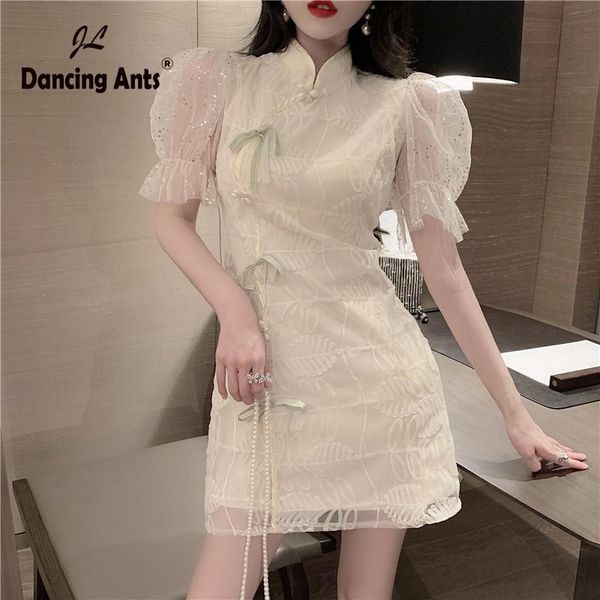 women summer dress short puff sleeve mandarin collar elegant vestidos vintage office lady female mesh short dresses 2021 fashion, Black;gray
women summer dress short puff sleeve mandarin collar elegant vestidos vintage office lady female mesh short dresses 2021 fashion, Black;gray