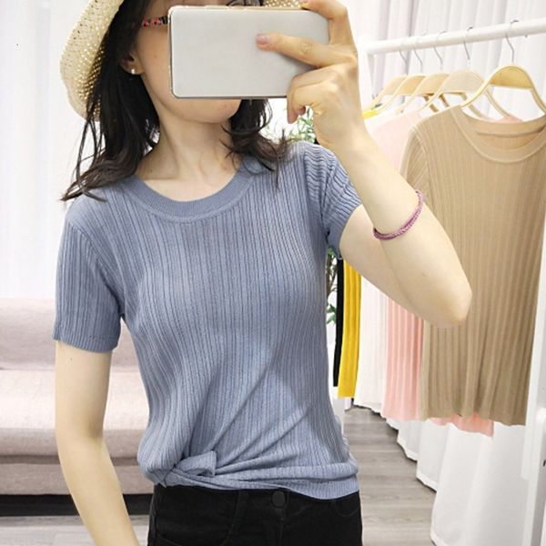 used t-shirt women's short mouths new trend casual mode ice side around the neck tight top, White
used t-shirt women's short mouths new trend casual mode ice side around the neck tight top, White