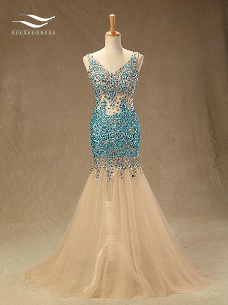 party dresses solovedress tulle sleeveless beads and crystals prom dress evening mermaid formal gown vestido de festa longo sl-p65, White;black
party dresses solovedress tulle sleeveless beads and crystals prom dress evening mermaid formal gown vestido de festa longo sl-p65, White;black