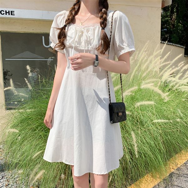 white dress solid women korean chic clothing lace square collar fashion casual summer short sleeve clothes sweet girls, Black;gray
white dress solid women korean chic clothing lace square collar fashion casual summer short sleeve clothes sweet girls, Black;gray