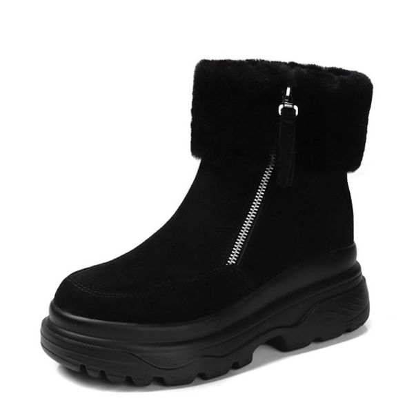 real leather women ankle snow boots plush fur zipper shoes round toe winter warm boots women fashion footwear size 33-40, Black
real leather women ankle snow boots plush fur zipper shoes round toe winter warm boots women fashion footwear size 33-40, Black